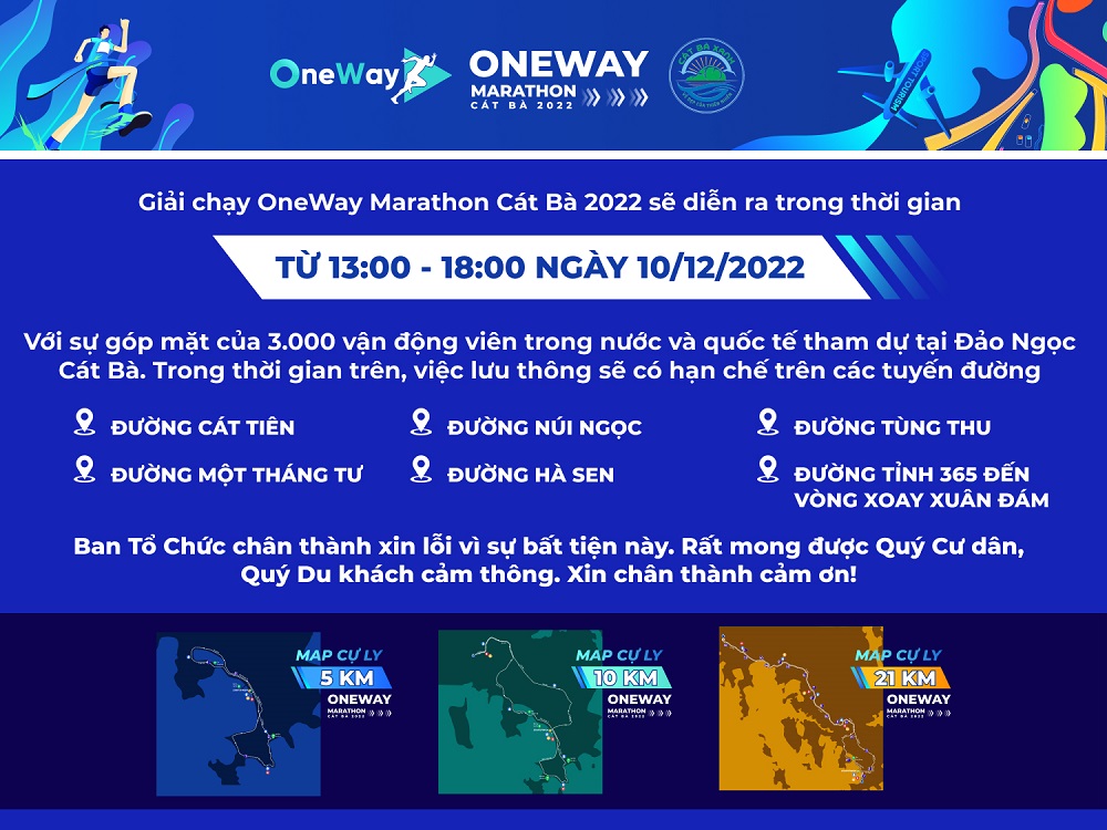 Giải chạy One way, ngày 10/12/2022 tại quần đảo Cát Bà
