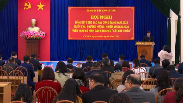 Đảng ủy đặc khu Cát Hải tổ chức Hội nghị tổng kết công tác xây dựng Đảng, công tác kiểm tra, giám sát năm 2025
