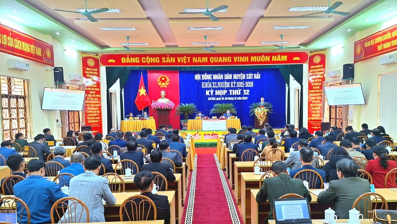 HĐND huyện Cát Hải tổ chức thành công Kỳ họp thứ 12 HĐND huyện khóa XI, nhiệm kỳ 2021 – 2026